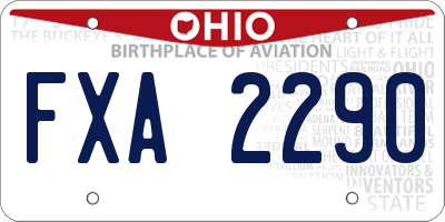 OH license plate FXA2290