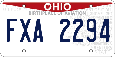OH license plate FXA2294