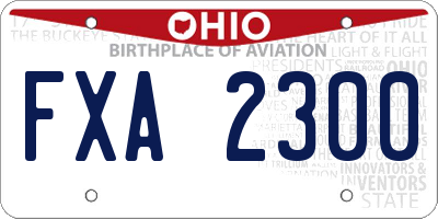 OH license plate FXA2300