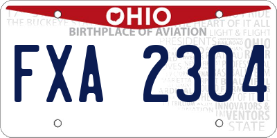 OH license plate FXA2304