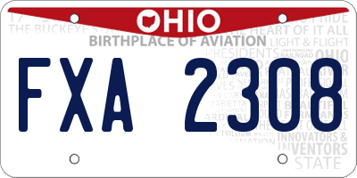 OH license plate FXA2308
