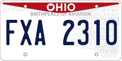 OH license plate FXA2310
