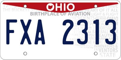 OH license plate FXA2313