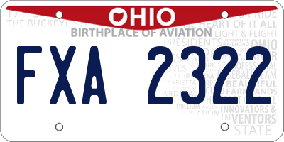 OH license plate FXA2322