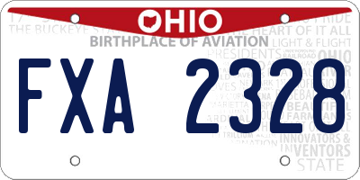 OH license plate FXA2328
