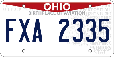 OH license plate FXA2335