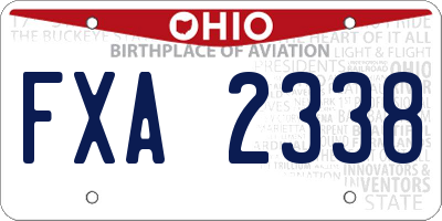 OH license plate FXA2338
