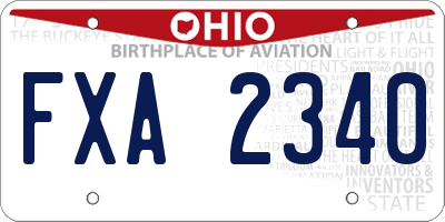 OH license plate FXA2340