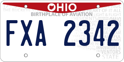 OH license plate FXA2342