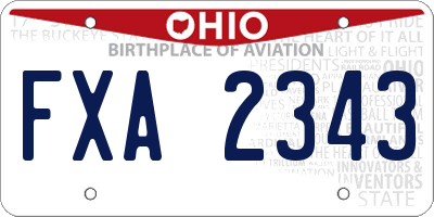 OH license plate FXA2343