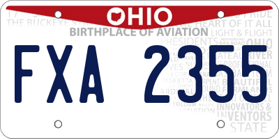 OH license plate FXA2355