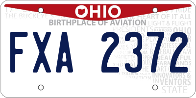OH license plate FXA2372