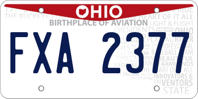 OH license plate FXA2377