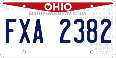 OH license plate FXA2382