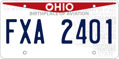 OH license plate FXA2401