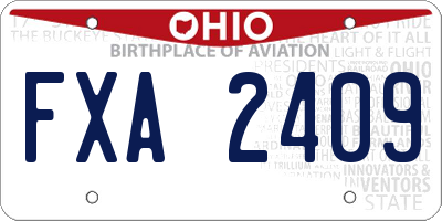 OH license plate FXA2409