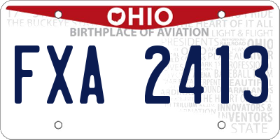 OH license plate FXA2413