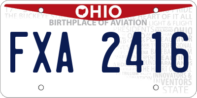 OH license plate FXA2416
