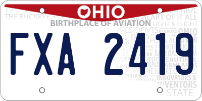 OH license plate FXA2419