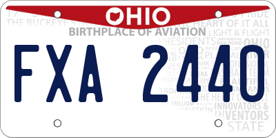 OH license plate FXA2440