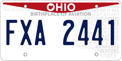 OH license plate FXA2441