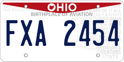 OH license plate FXA2454