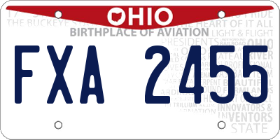 OH license plate FXA2455