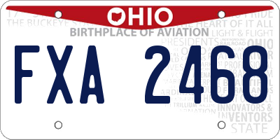 OH license plate FXA2468