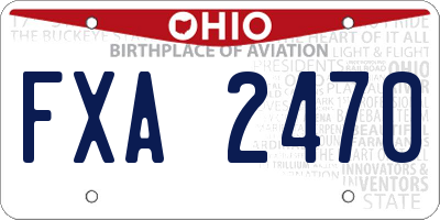OH license plate FXA2470