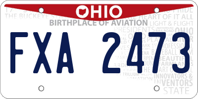 OH license plate FXA2473