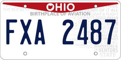 OH license plate FXA2487