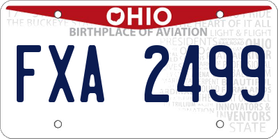 OH license plate FXA2499