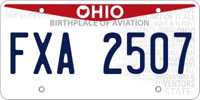 OH license plate FXA2507