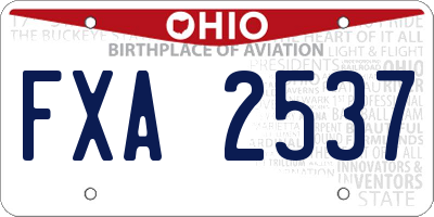 OH license plate FXA2537