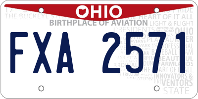 OH license plate FXA2571