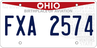 OH license plate FXA2574