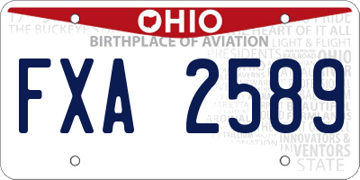 OH license plate FXA2589