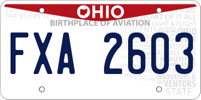 OH license plate FXA2603