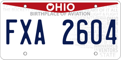 OH license plate FXA2604