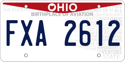 OH license plate FXA2612
