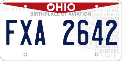OH license plate FXA2642