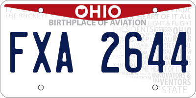 OH license plate FXA2644