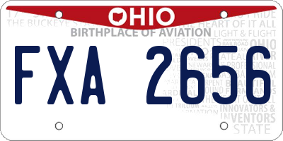 OH license plate FXA2656