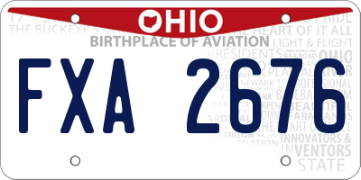 OH license plate FXA2676