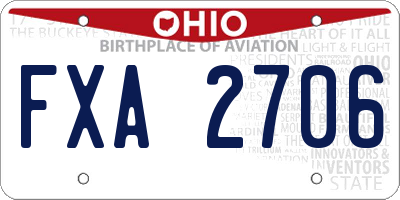 OH license plate FXA2706