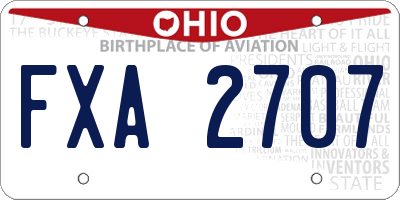 OH license plate FXA2707