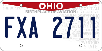 OH license plate FXA2711