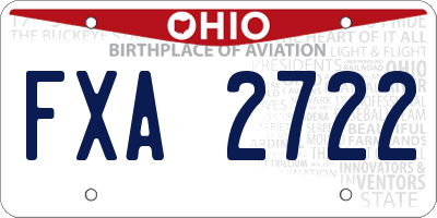 OH license plate FXA2722