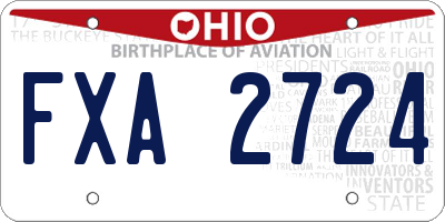 OH license plate FXA2724
