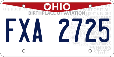 OH license plate FXA2725